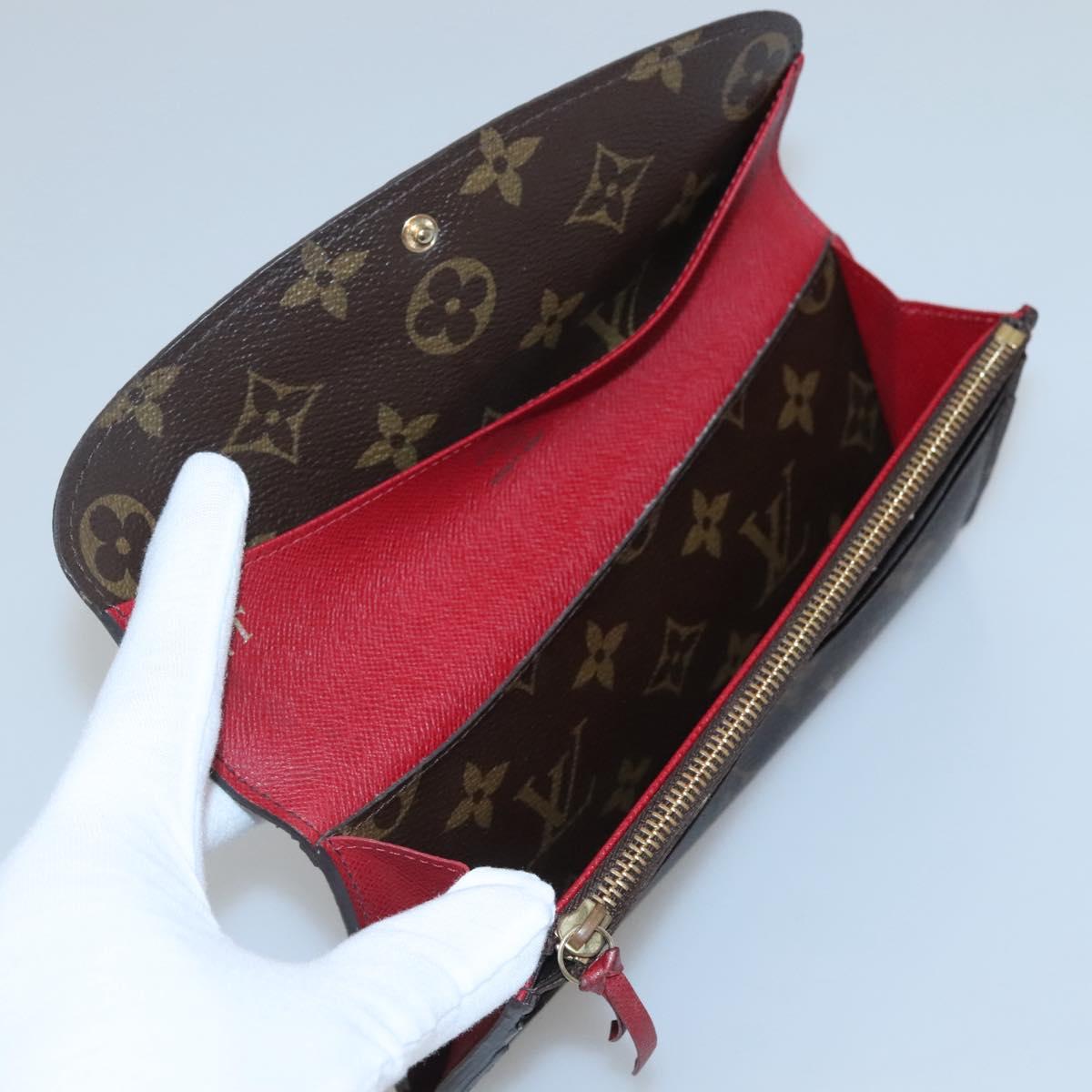 LOUIS VUITTON Monogram Portefeuille Emilie Long Wallet Red M60697 Auth ar13497