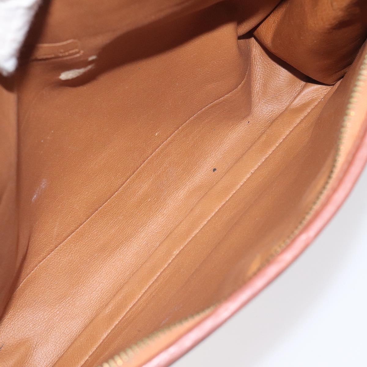 MCM Logogram Vicetos Clutch Bag PVC Leather Brown Gold Auth ar13502