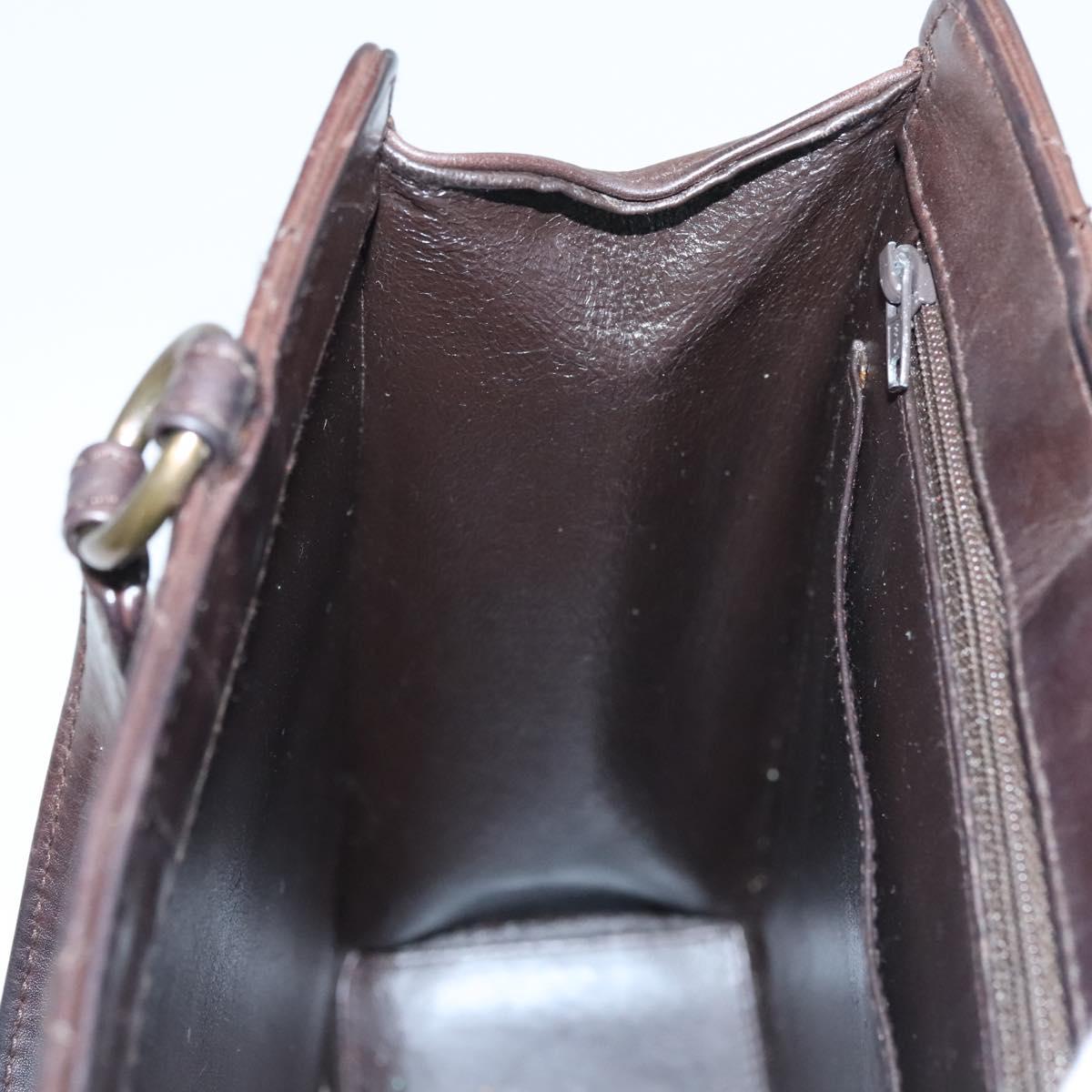 CHANEL Matelasse Hand Bag Leather Brown CC Auth ar13513