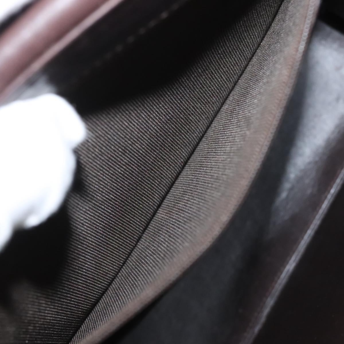 CHANEL Matelasse Hand Bag Leather Brown CC Auth ar13513