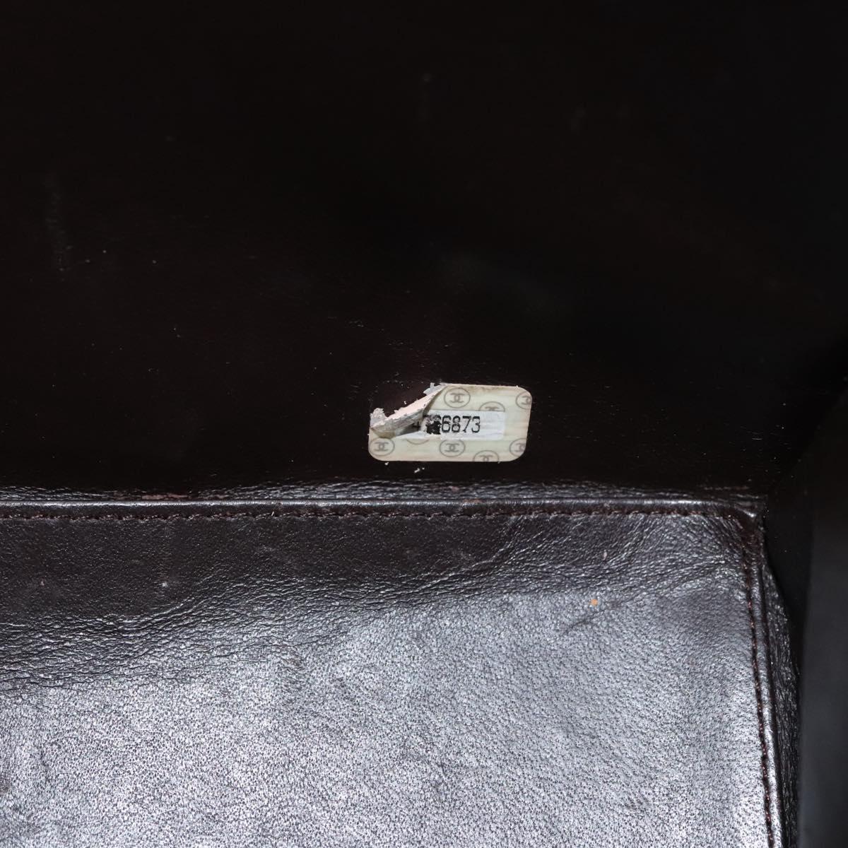 CHANEL Matelasse Hand Bag Leather Brown CC Auth ar13513