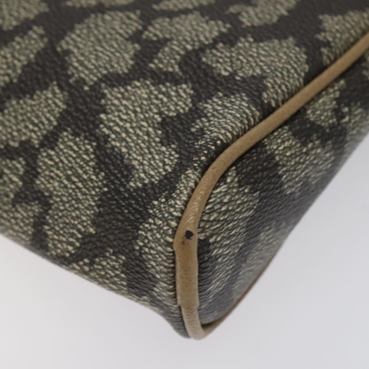 SAINT LAURENT Clutch Bag PVC Brown Gold Auth ar13514