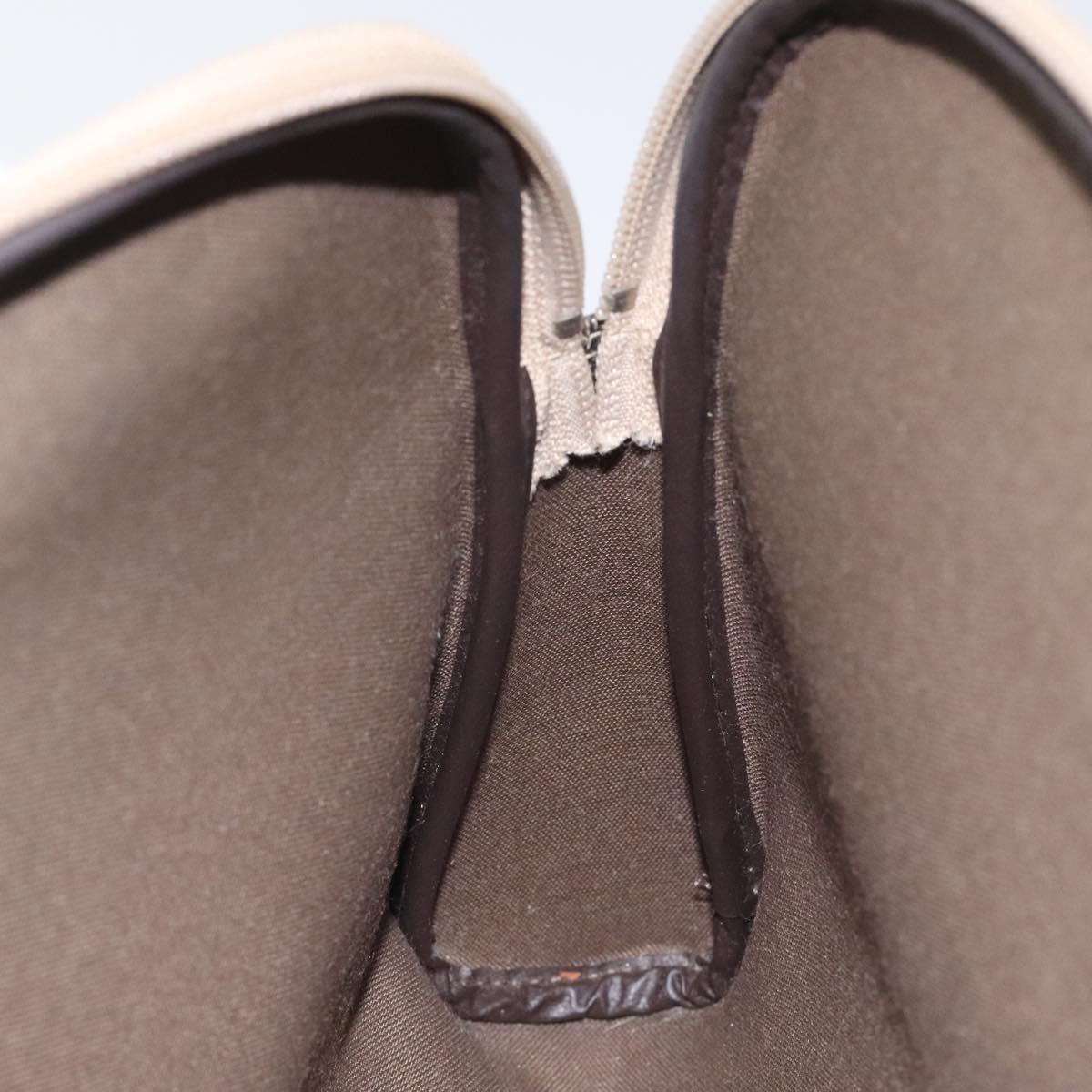 SAINT LAURENT Clutch Bag PVC Brown Gold Auth ar13514