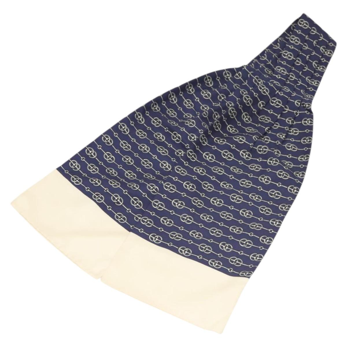 HERMES Ascot Thailand Necktie Silk Navy Auth ar13517