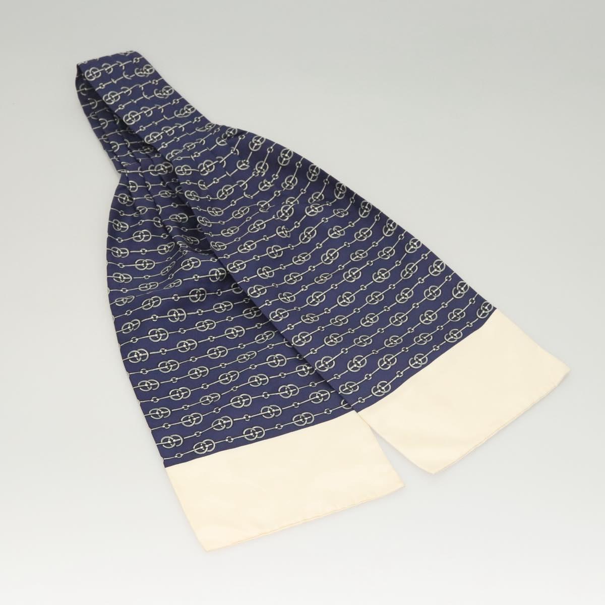 HERMES Ascot Thailand Necktie Silk Navy Auth ar13517