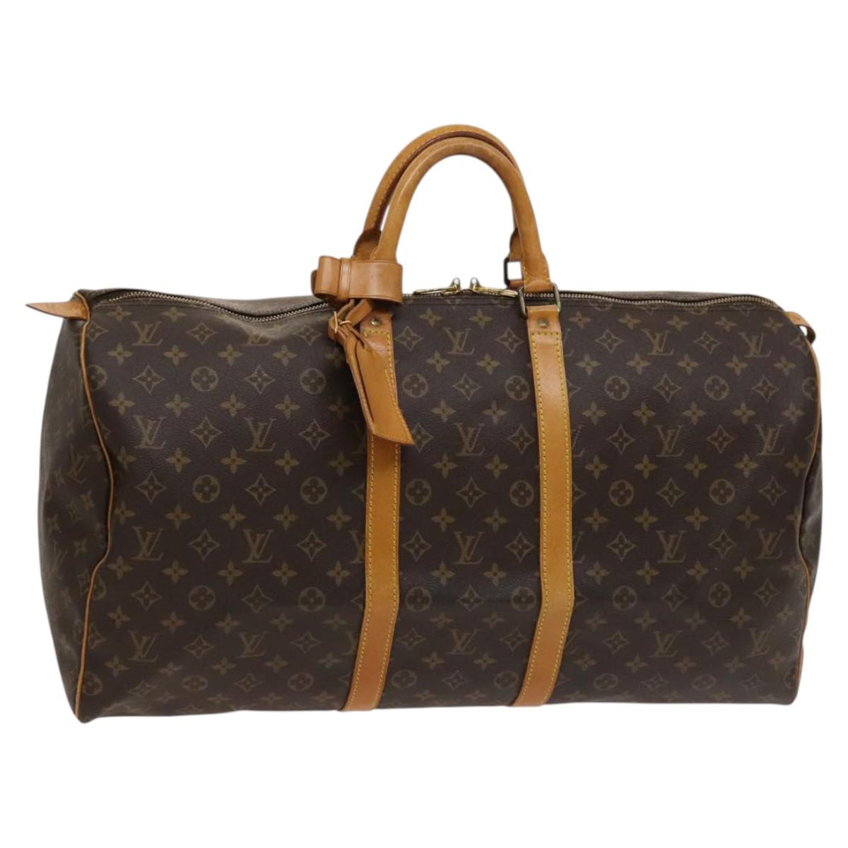 LOUIS VUITTON Monogram Keepall 55 Boston Bag M41424 LV Auth ar13527