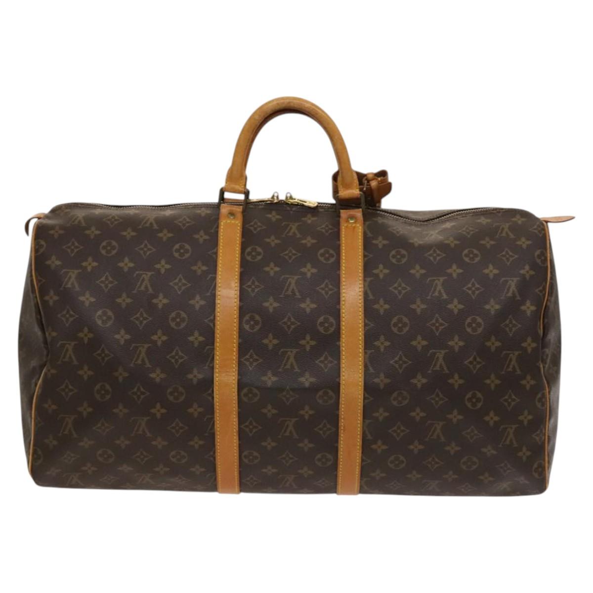 LOUIS VUITTON Monogram Keepall 55 Boston Bag M41424 LV Auth ar13527