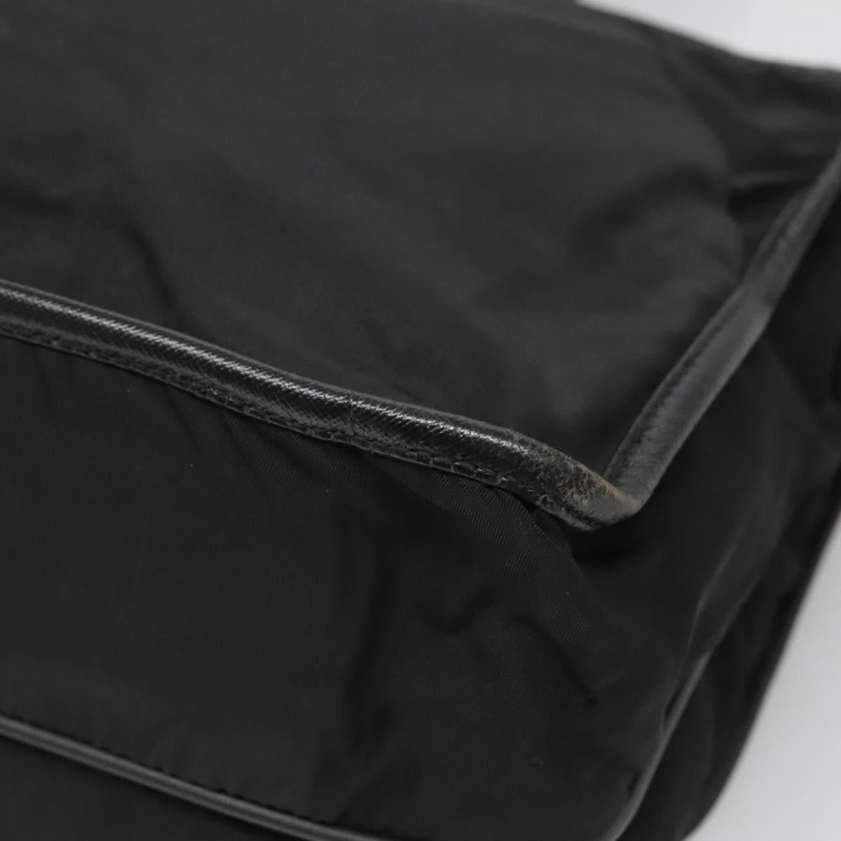 PRADA Shoulder Bag Nylon Black Silver Auth ar13535
