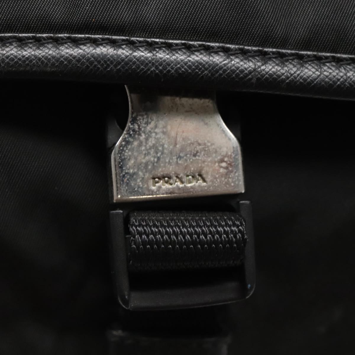 PRADA Shoulder Bag Nylon Black Silver Auth ar13535