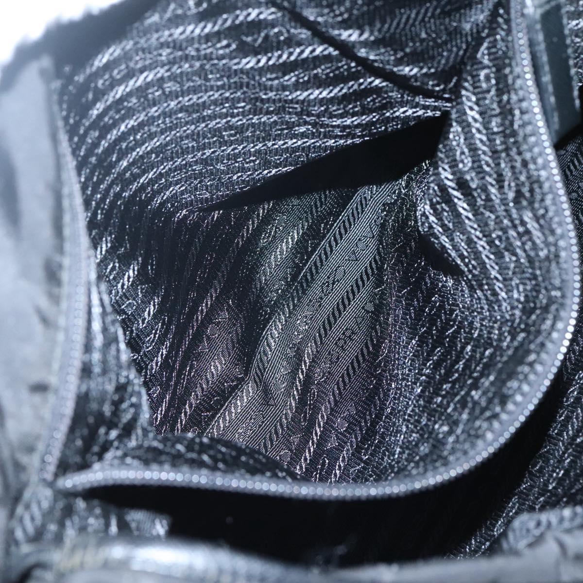 PRADA Shoulder Bag Nylon Black Silver Auth ar13535