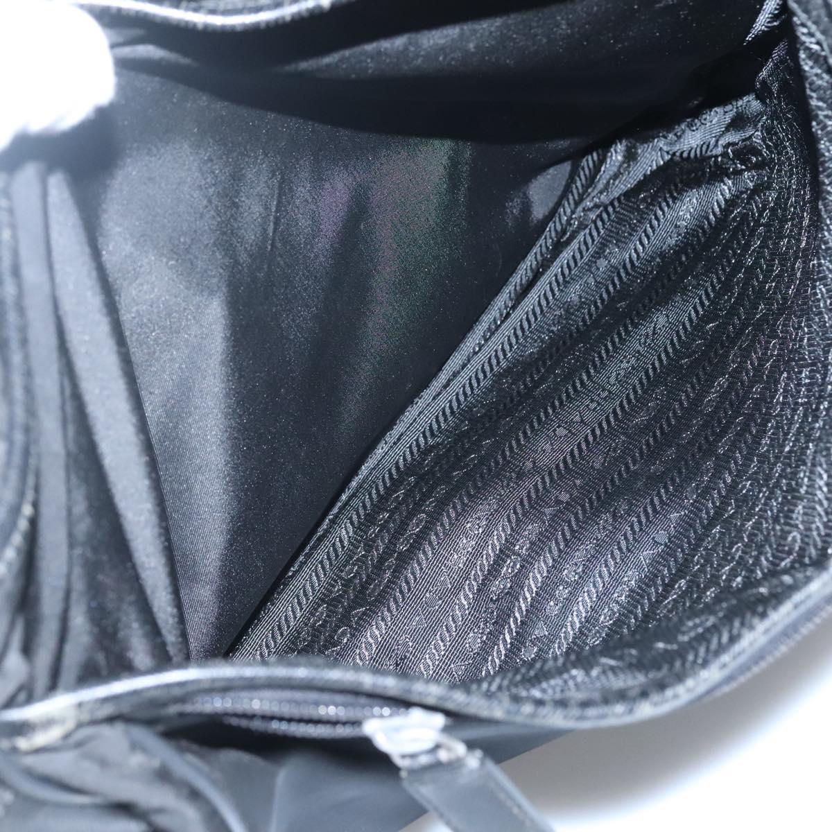 PRADA Shoulder Bag Nylon Black Silver Auth ar13535