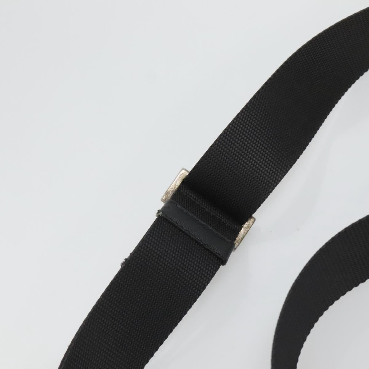 PRADA Shoulder Bag Nylon Black Silver Auth ar13535