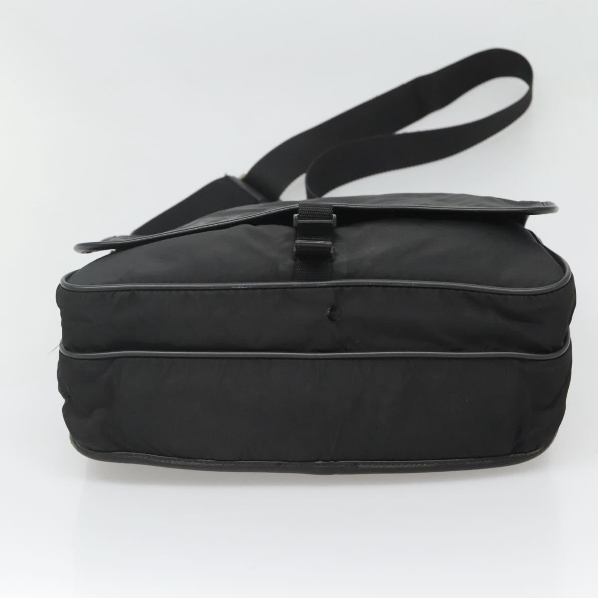 PRADA Shoulder Bag Nylon Black Silver Auth ar13535