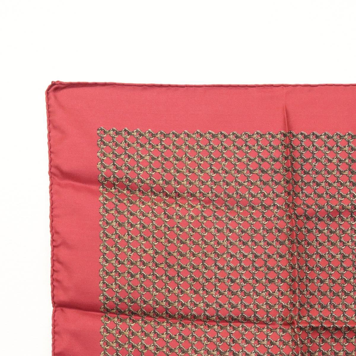 HERMES Carre 45 Scarf Silk Bordeaux Auth ar13551