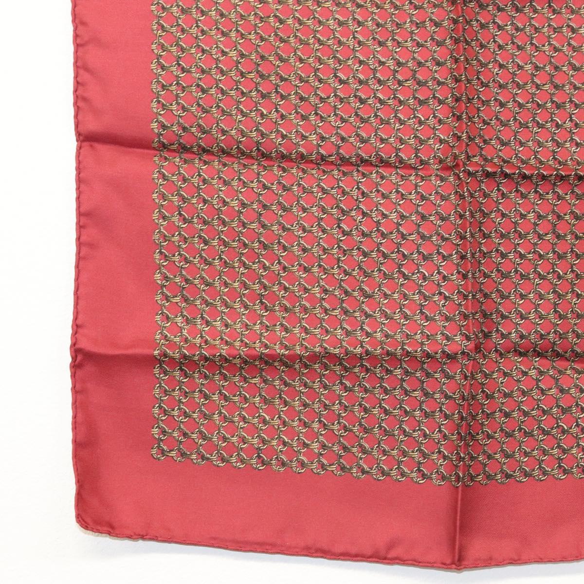 HERMES Carre 45 Scarf Silk Bordeaux Auth ar13551