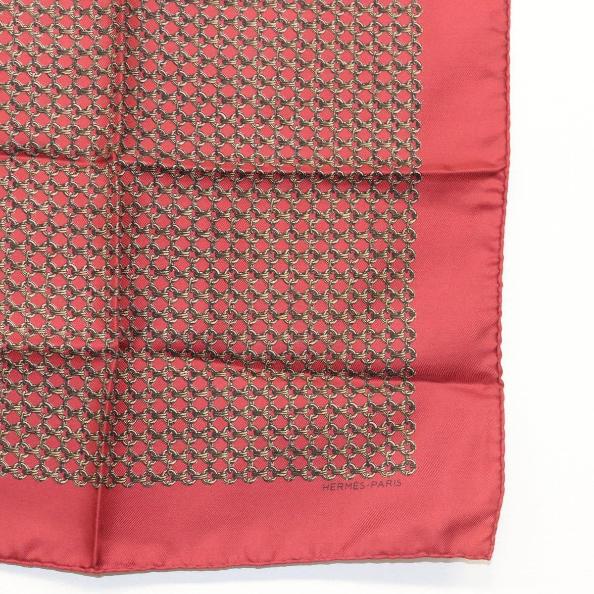 HERMES Carre 45 Scarf Silk Bordeaux Auth ar13551
