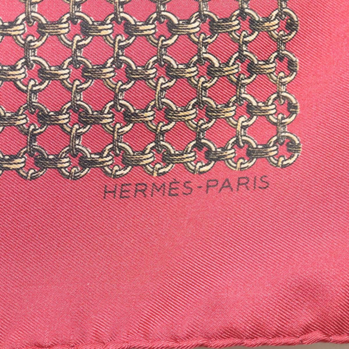 HERMES Carre 45 Scarf Silk Bordeaux Auth ar13551