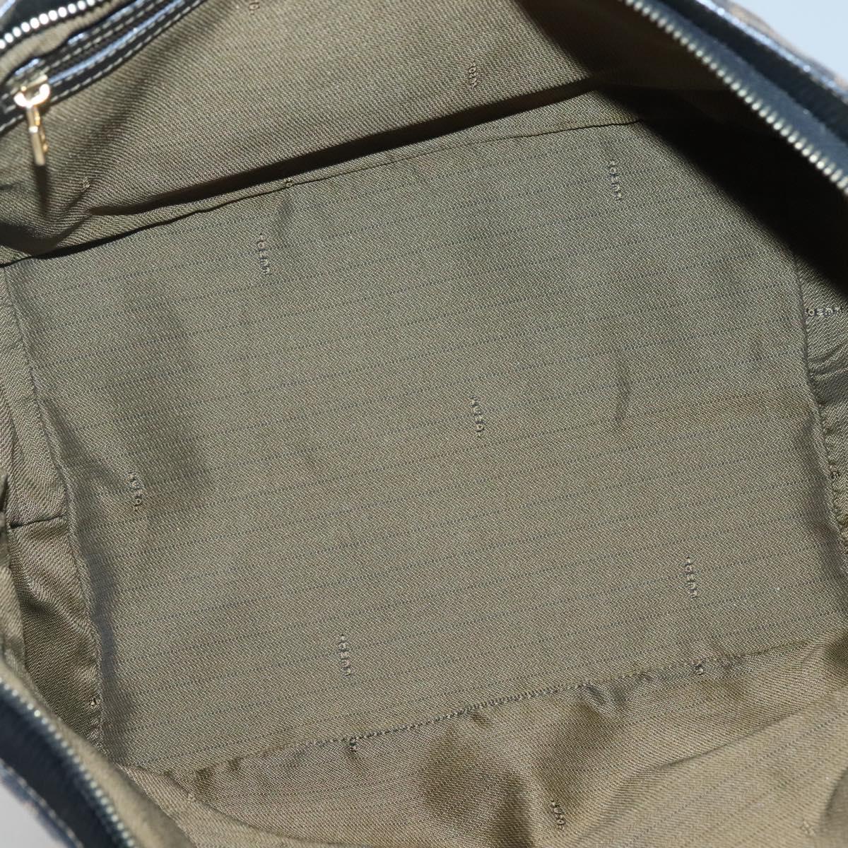 FENDI Zucca Canvas Hand Bag Brown Black gold Auth ar13588