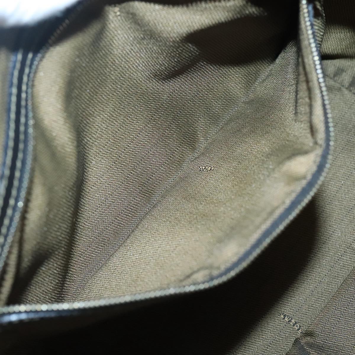 FENDI Zucca Canvas Hand Bag Brown Black gold Auth ar13588