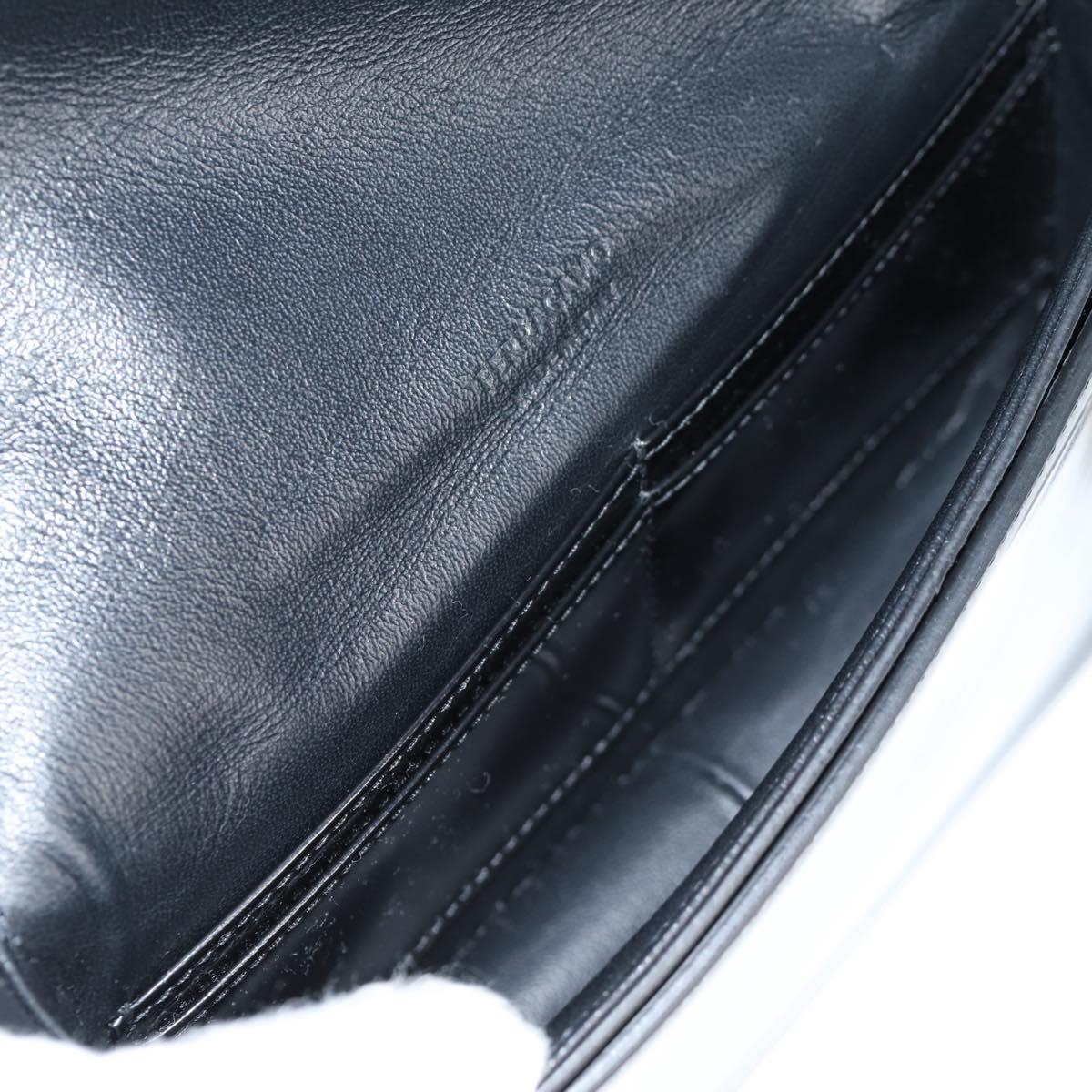 Salvatore Ferragamo Gancini Shoulder Bag Patent leather Black Auth ar13607A