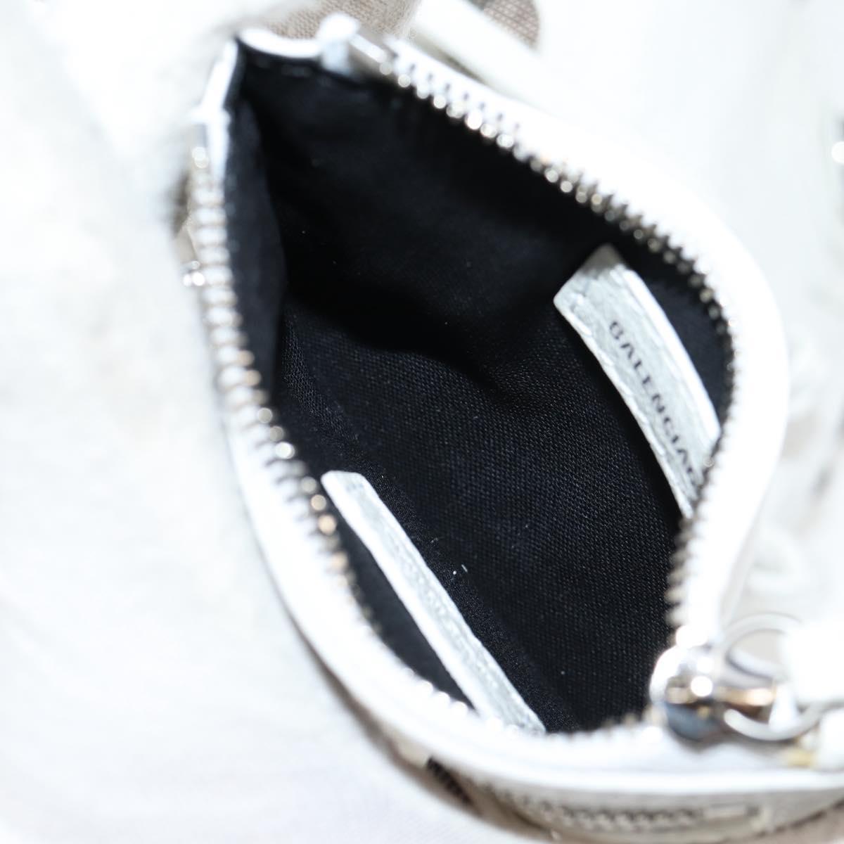 BALENCIAGA Le Cagole XS Hand Bag Leather 2way White Silver 702432 Auth ar13609AM