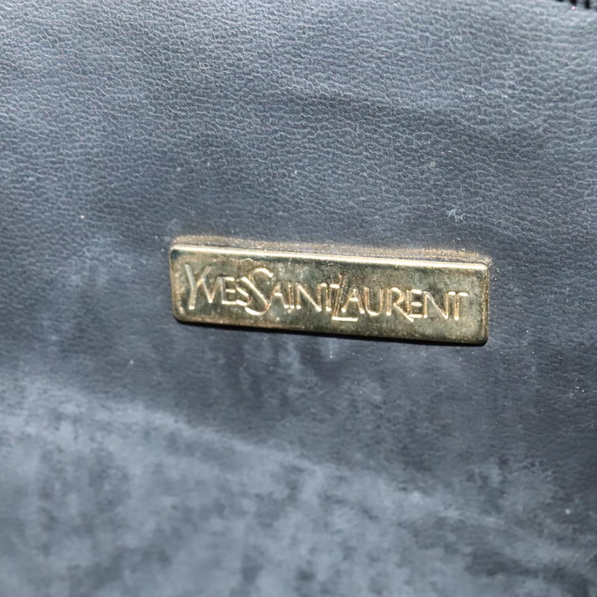 SAINT LAURENT Clutch Bag PVC Canvas Black Auth ar13616