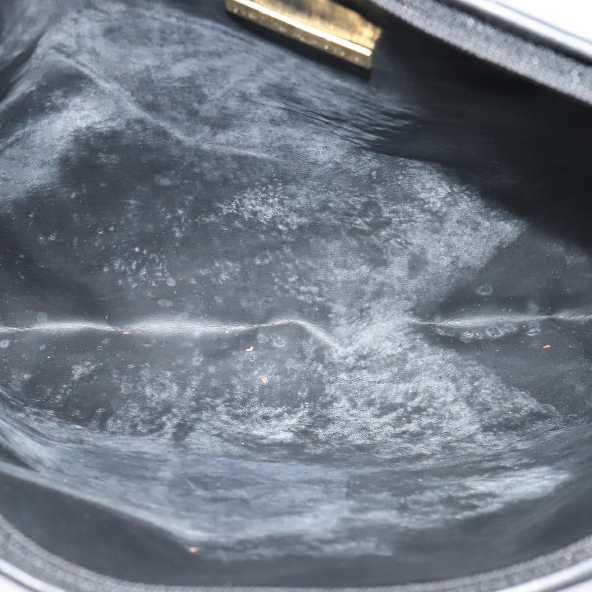 SAINT LAURENT Clutch Bag PVC Canvas Black Auth ar13616