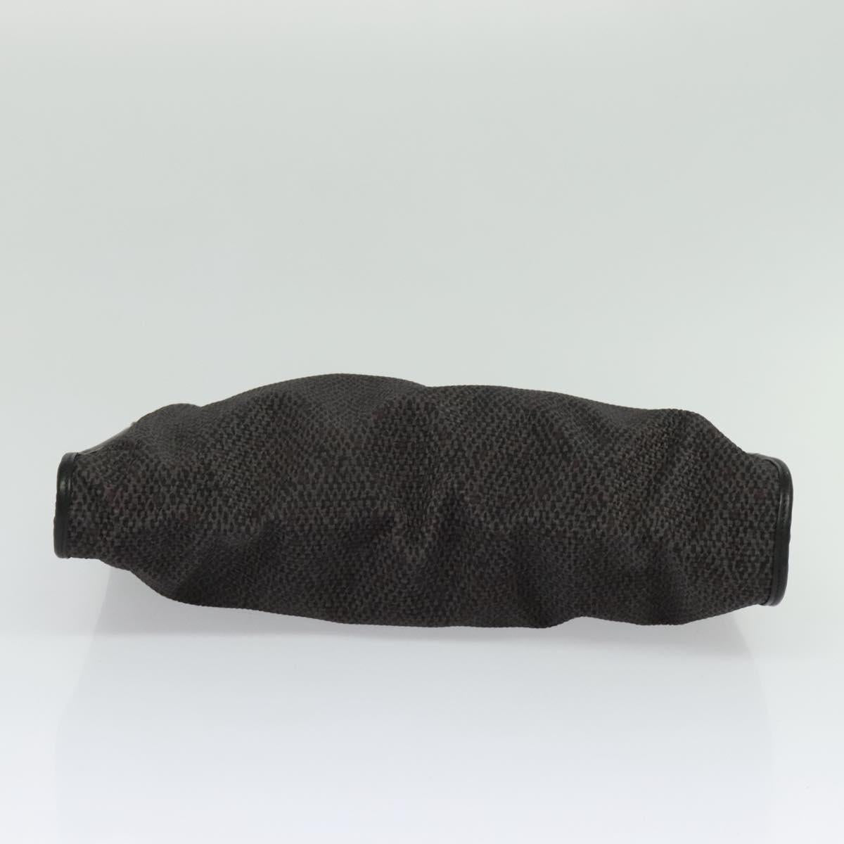 SAINT LAURENT Clutch Bag PVC Canvas Black Auth ar13616