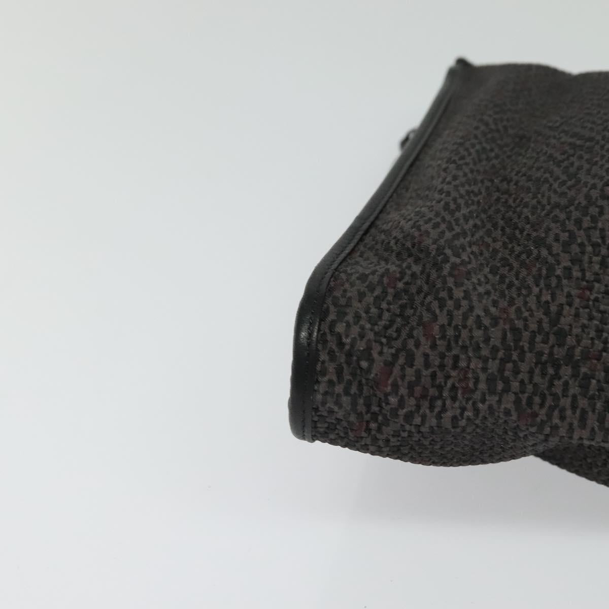 SAINT LAURENT Clutch Bag PVC Canvas Black Auth ar13616