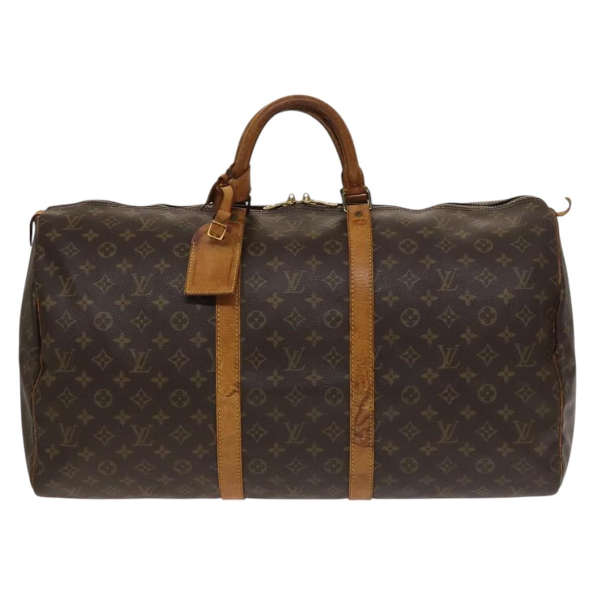 LOUIS VUITTON Monogram Keepall 55 Boston Bag M41424 LV Auth ar13669