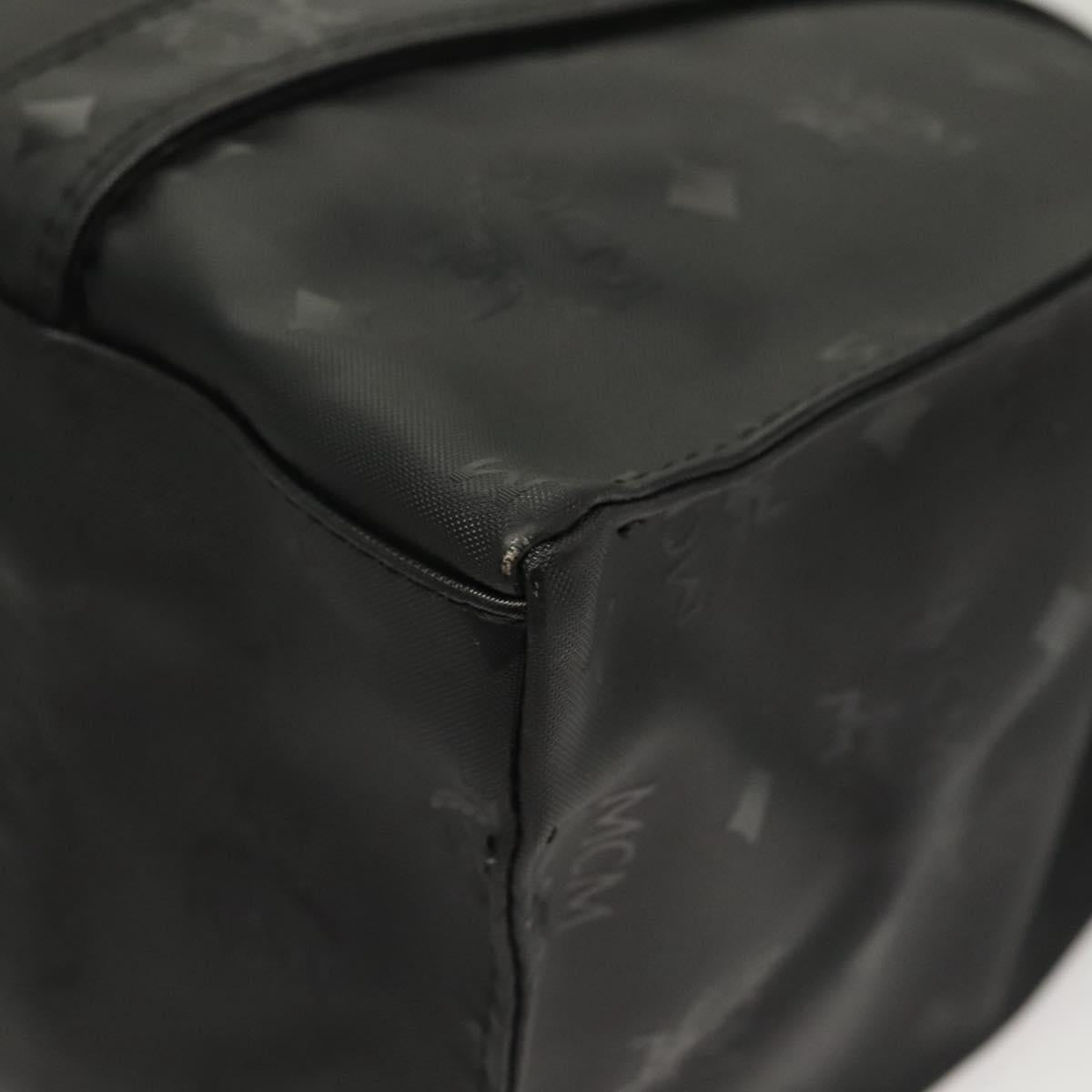 MCM Logogram Vicetos Tote Bag PVC Black Gold Auth ar13679