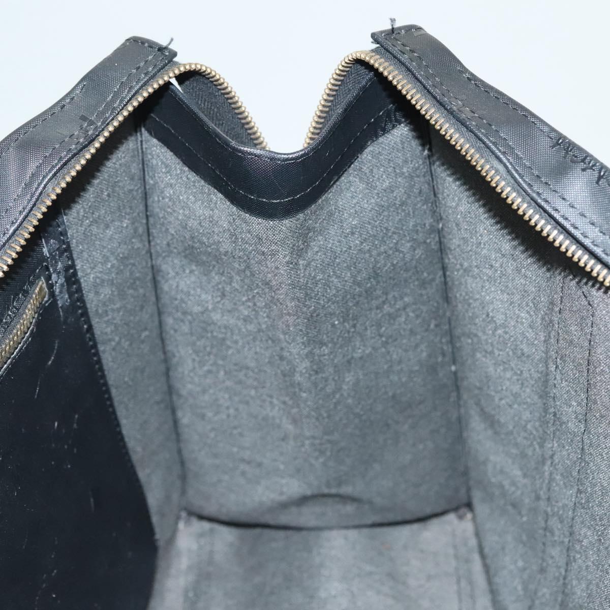 MCM Logogram Vicetos Tote Bag PVC Black Gold Auth ar13679