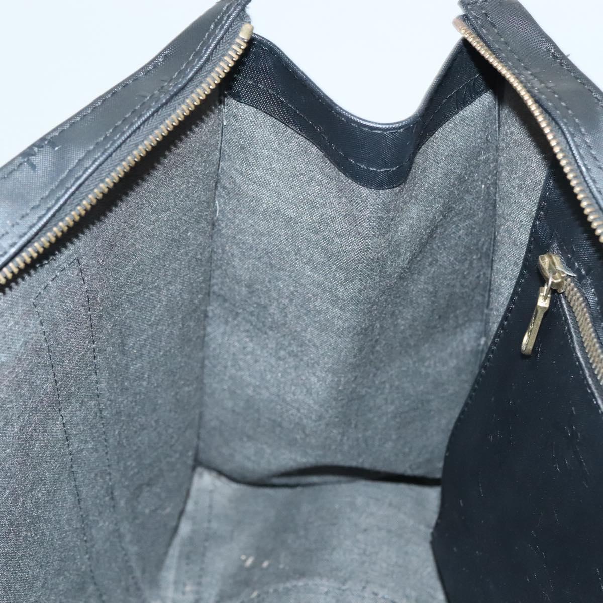 MCM Logogram Vicetos Tote Bag PVC Black Gold Auth ar13679