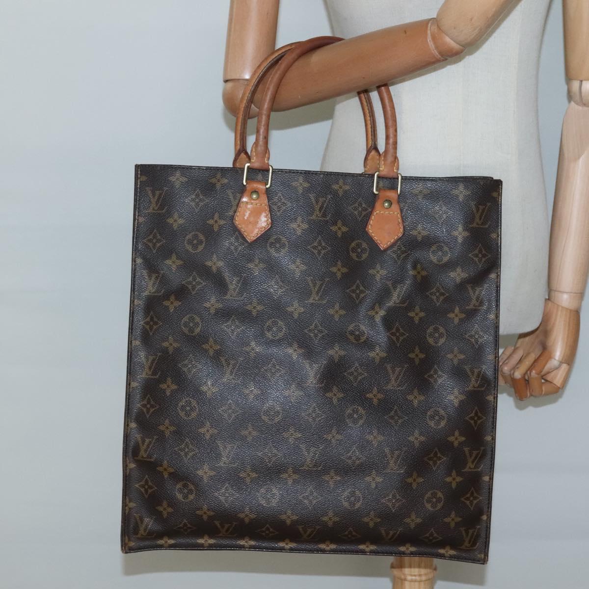 LOUIS VUITTON Monogram Sac Plat Hand Bag M51140 LV Auth ar13686