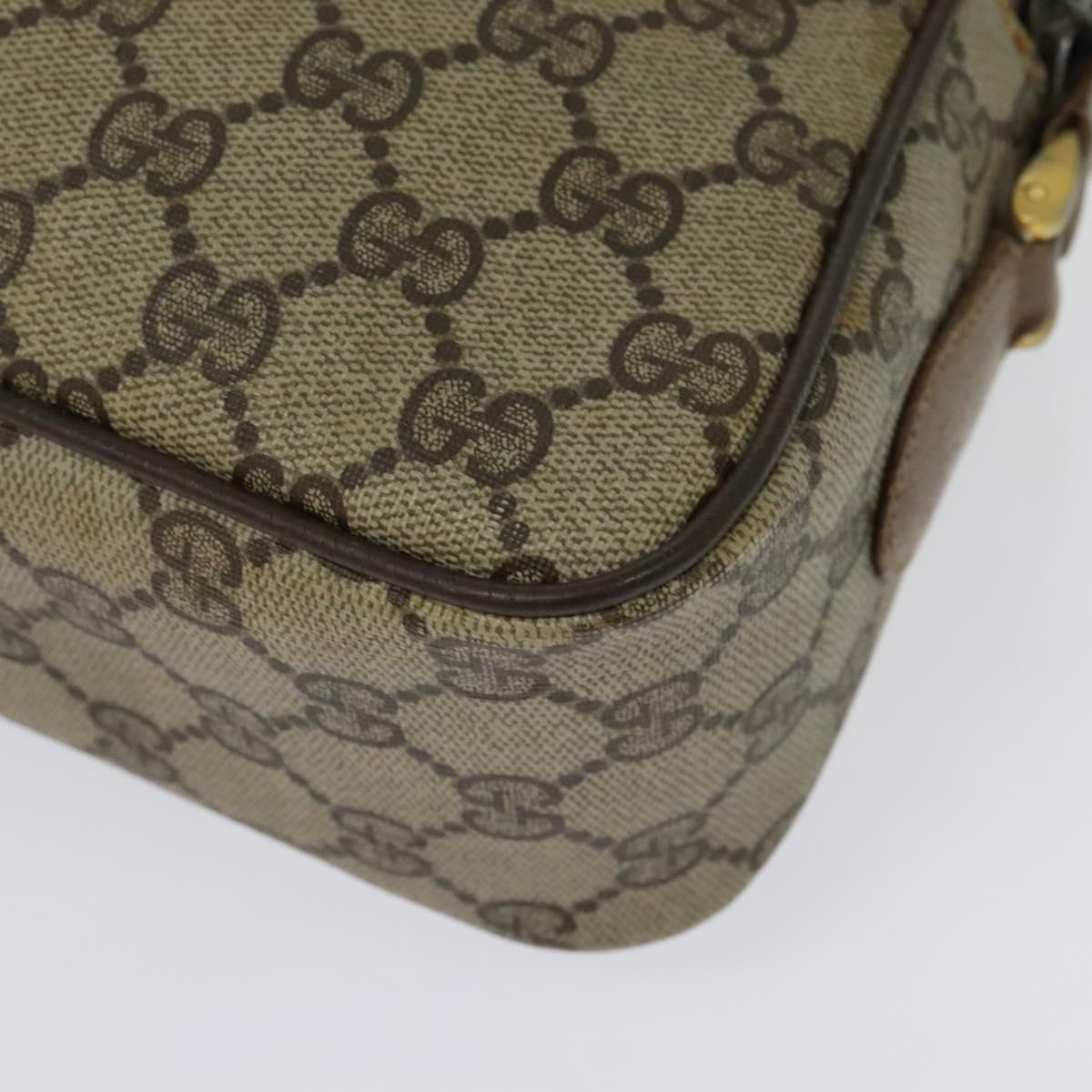 GUCCI GG Supreme Web Sherry Line Bag PVC Beige Gold 904 02 049 Auth ar13697