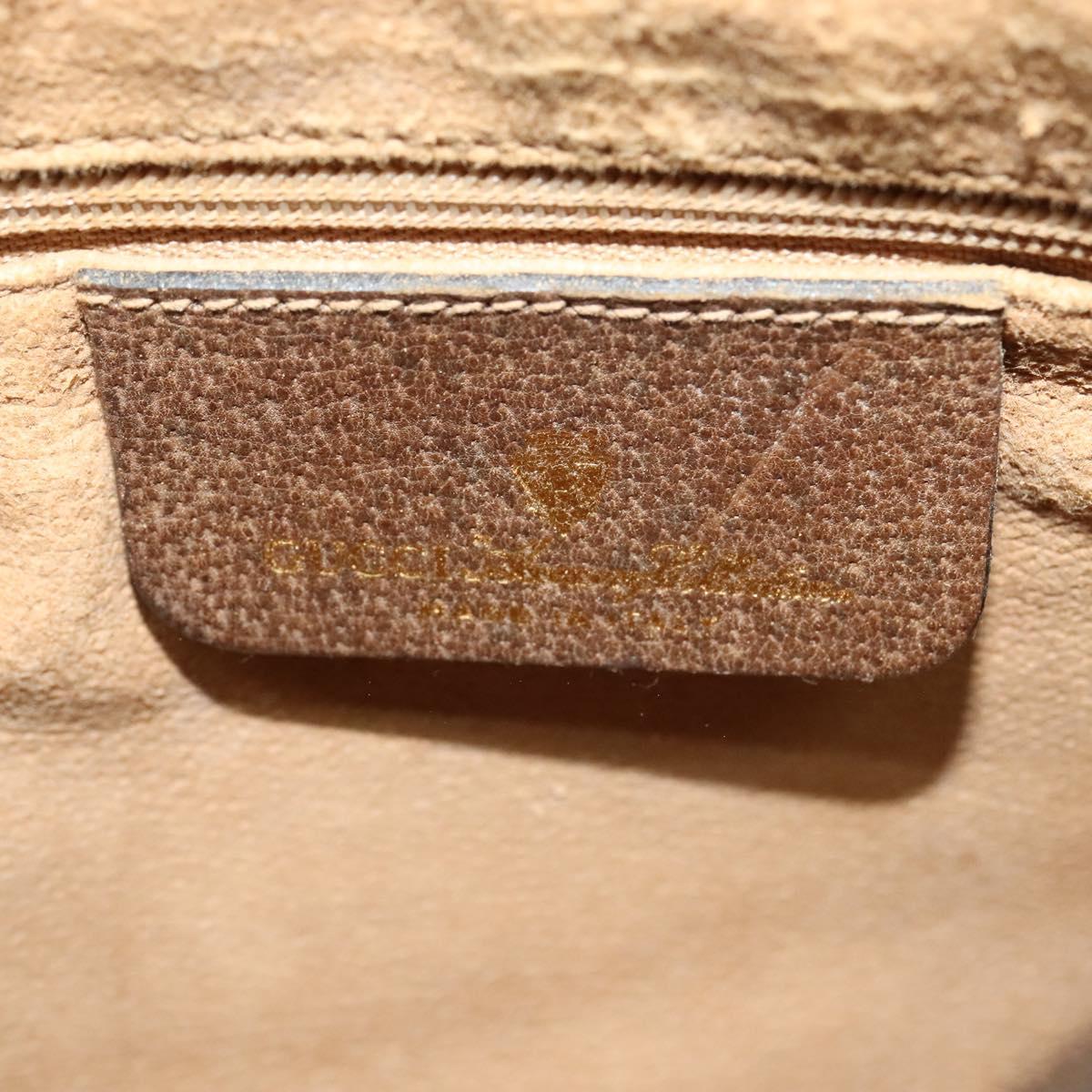 GUCCI GG Supreme Web Sherry Line Bag PVC Beige Gold 904 02 049 Auth ar13697