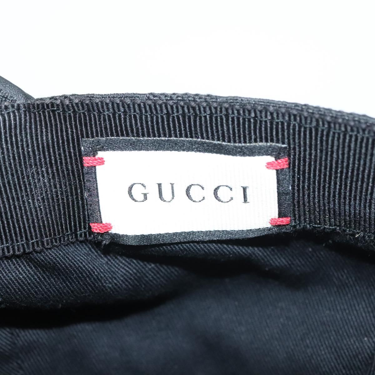 GUCCI GG Canvas Web Sherry Line Cap L Black Red Green 200035 Auth ar13699