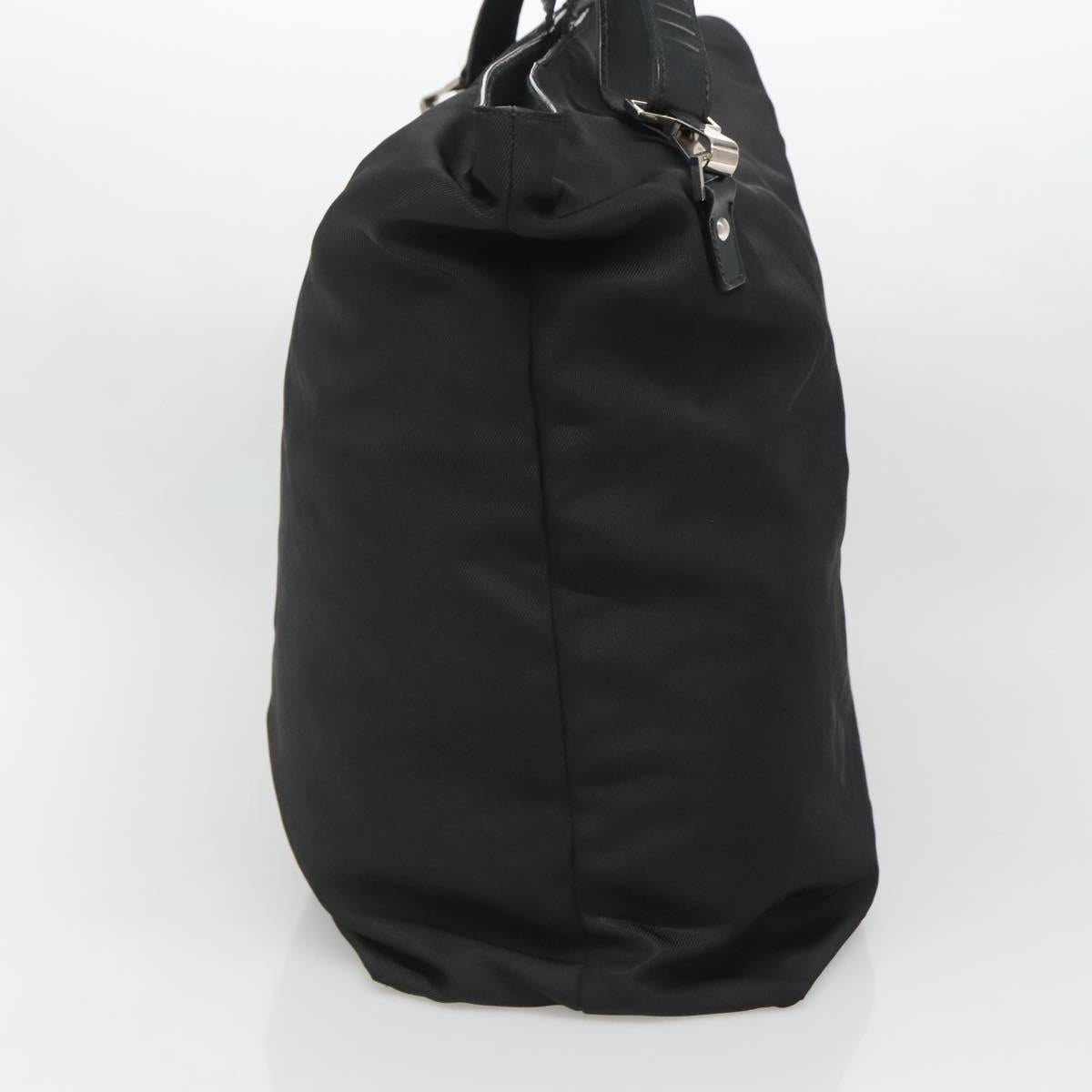 GUCCI Hand Bag Nylon 2way Outlet Black Silver Auth ar13706