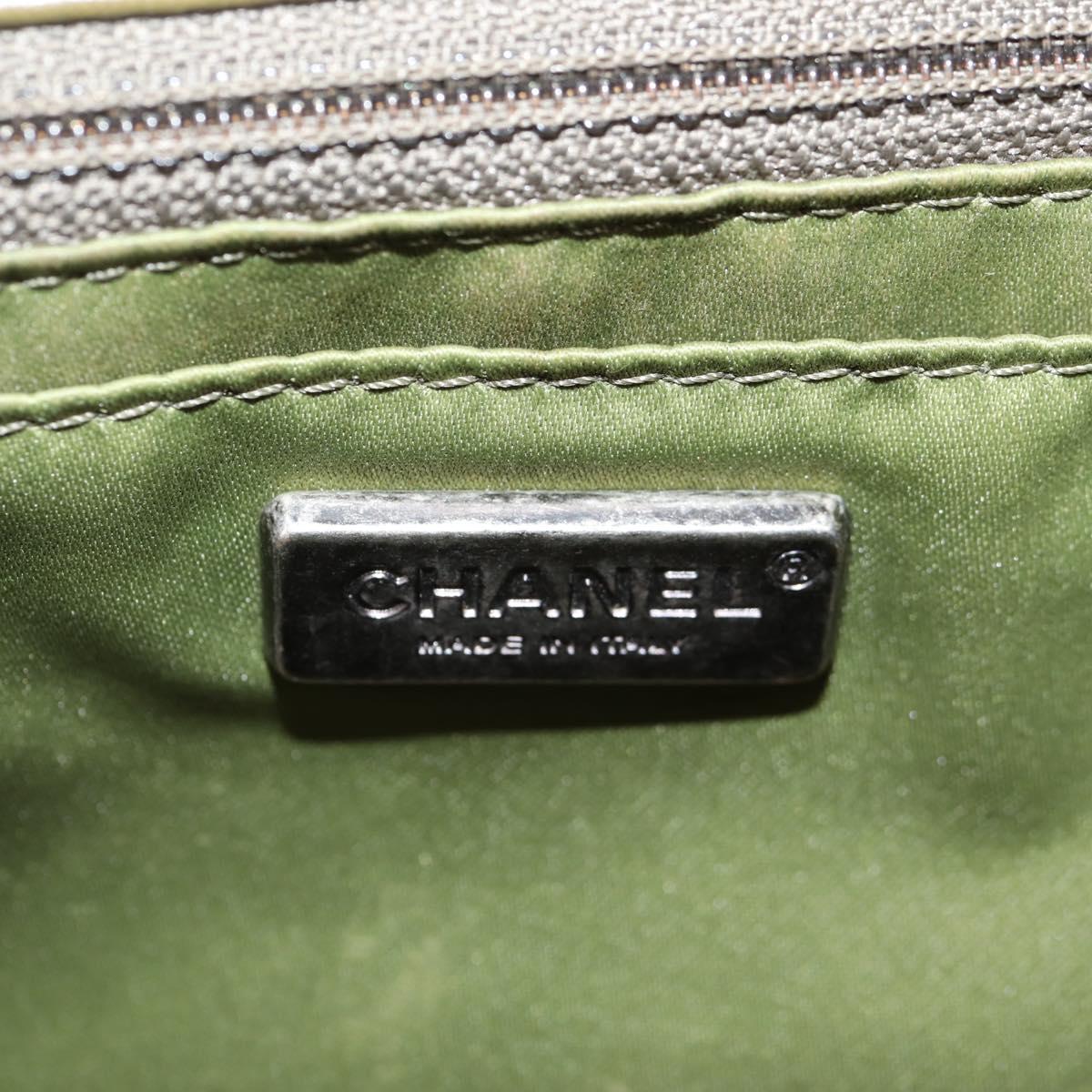 CHANEL 2017 Cruise Coco Cuba Chain Shoulder Bag Sequin Green CC Auth ar13715SM