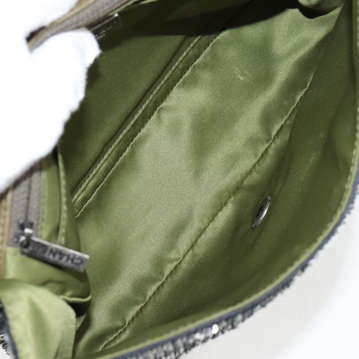 CHANEL 2017 Cruise Coco Cuba Chain Shoulder Bag Sequin Green CC Auth ar13715M