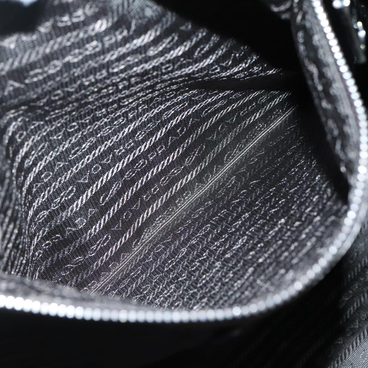 PRADA Hand Bag Leather 2way Gray Silver Auth ar13717