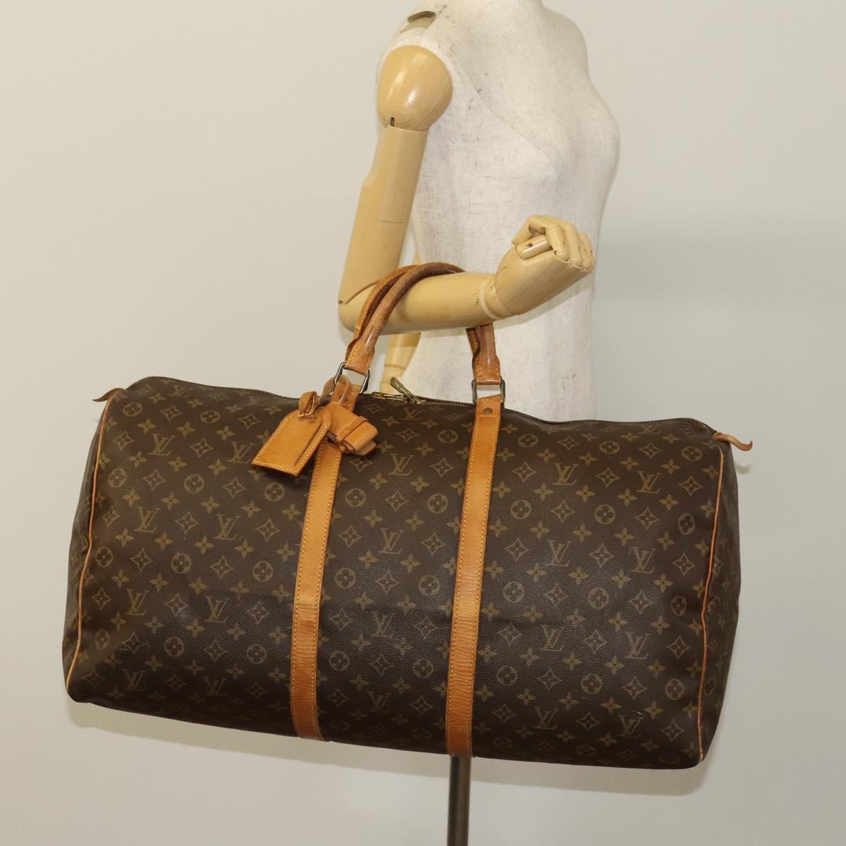 LOUIS VUITTON Monogram Keepall 60 Boston Bag M41422 LV Auth ar13733