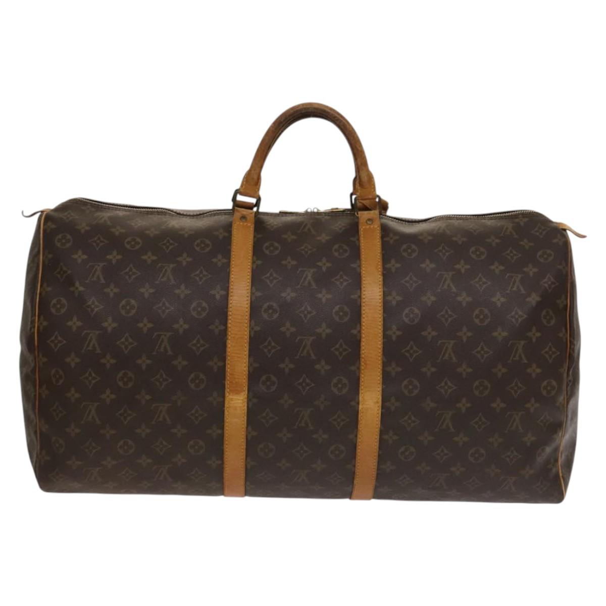 LOUIS VUITTON Monogram Keepall 60 Boston Bag M41422 LV Auth ar13733