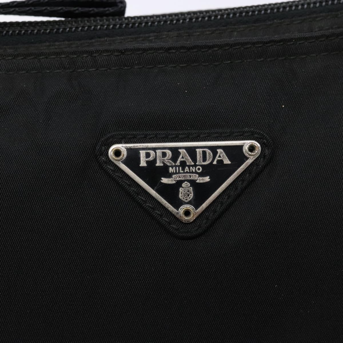 PRADA Shoulder Bag Nylon Black Silver Auth ar13740