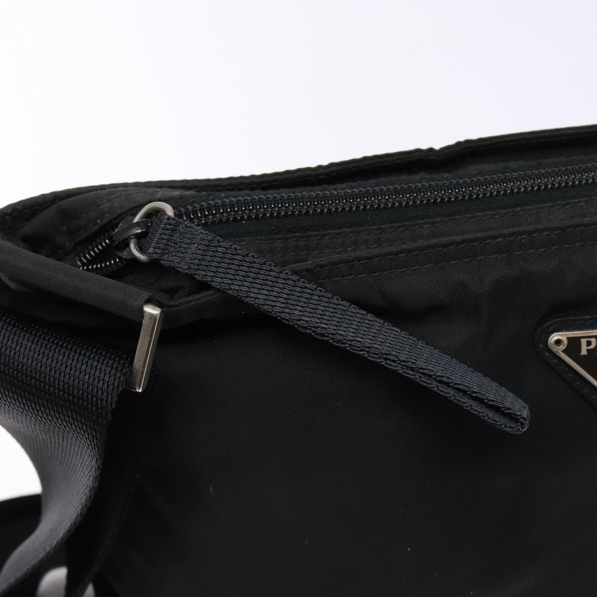 PRADA Shoulder Bag Nylon Black Silver Auth ar13740