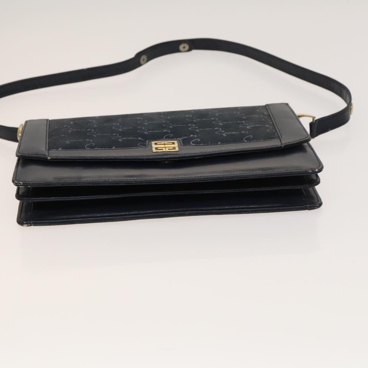 GIVENCHY Barry Shoulder Bag Leather 2 Set Navy Bordeaux Auth ar13745