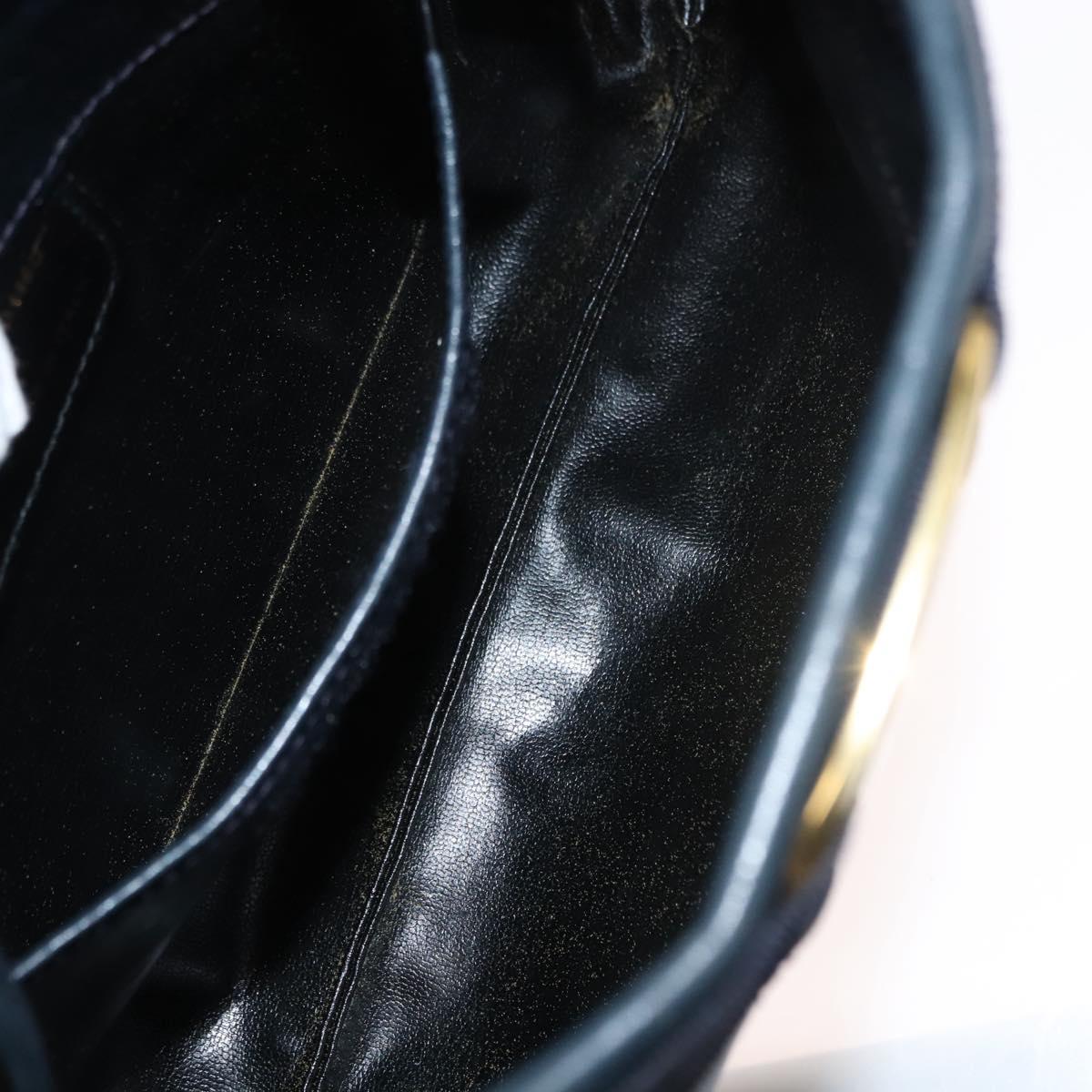 Salvatore Ferragamo Vala Shoulder Bag Leather Navy Gold Auth ar13751