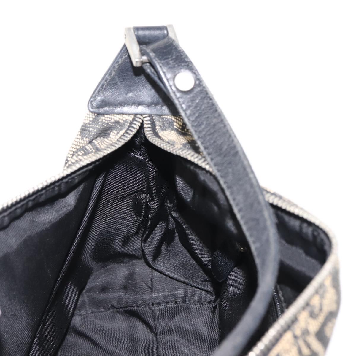 Christian Dior Trotter Canvas Hand Bag Navy Auth ar13752