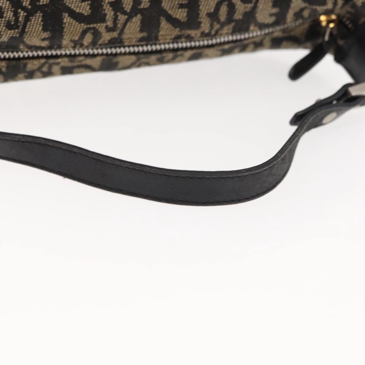 Christian Dior Trotter Canvas Hand Bag Navy Auth ar13752