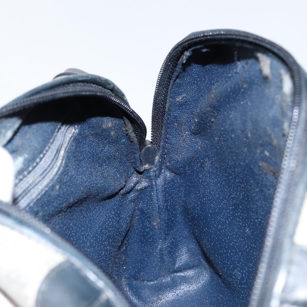 GUCCI Micro GG Canvas Bag PVC Leather Navy Gold 007 115 0093 Auth ar13754